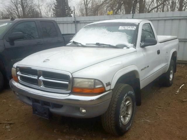 1B7GG26X0XS233871 - 1999 DODGE DAKOTA WHITE photo 2