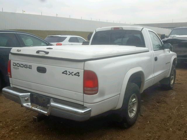 1B7GG26X0XS233871 - 1999 DODGE DAKOTA WHITE photo 4