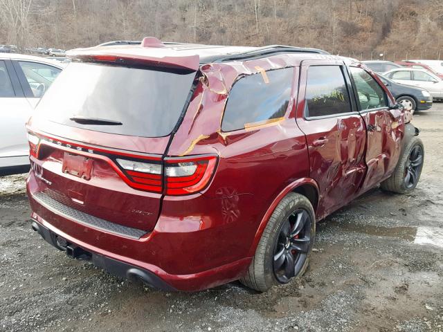 1C4SDJGJXJC160968 - 2018 DODGE DURANGO SR BURGUNDY photo 4