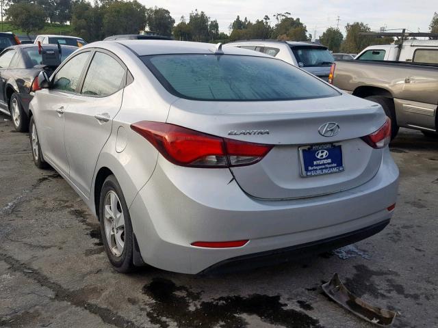 5NPDH4AE8FH646202 - 2015 HYUNDAI ELANTRA SE SILVER photo 3