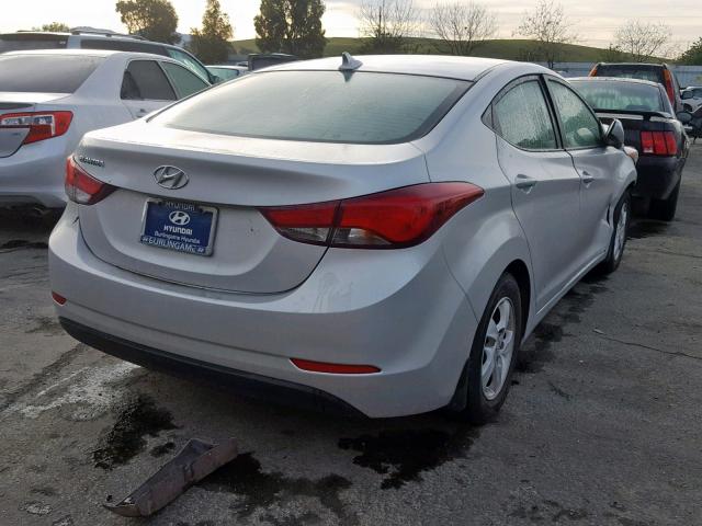 5NPDH4AE8FH646202 - 2015 HYUNDAI ELANTRA SE SILVER photo 4