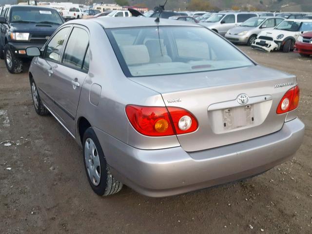 1NXBR32E73Z032610 - 2003 TOYOTA COROLLA BEIGE photo 3