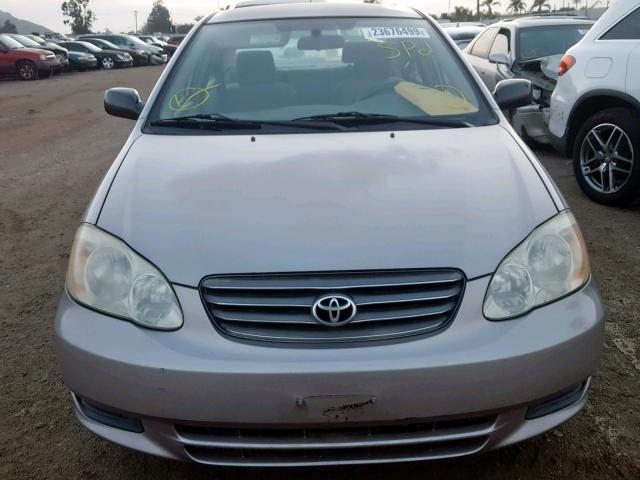 1NXBR32E73Z032610 - 2003 TOYOTA COROLLA BEIGE photo 9