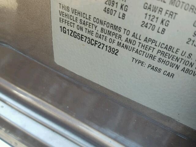 1G1ZG5E73CF271392 - 2012 CHEVROLET MALIBU LTZ ყავისფერი ფოტო 10