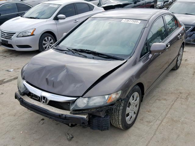 2HGFA1F54AH572168 - 2010 HONDA CIVIC LX BROWN photo 2