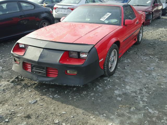 1G1FP23E4NL169624 - 1992 CHEVROLET CAMARO RS RED photo 2