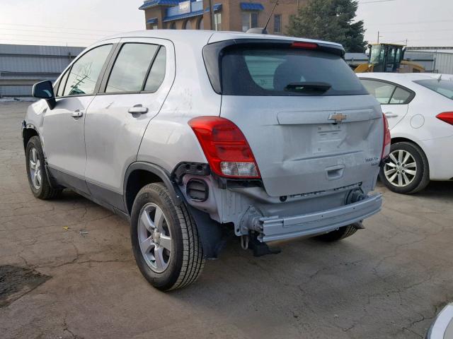 KL7CJPSB3FB070538 - 2015 CHEVROLET TRAX 1LS SILVER photo 3