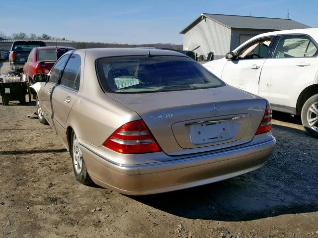 WDBNG70J72A240029 - 2002 MERCEDES-BENZ S 430 TAN photo 3