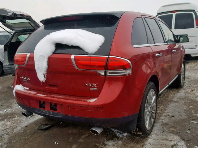 2LMDJ8JK4BBJ22620 - 2011 LINCOLN MKX RED photo 4