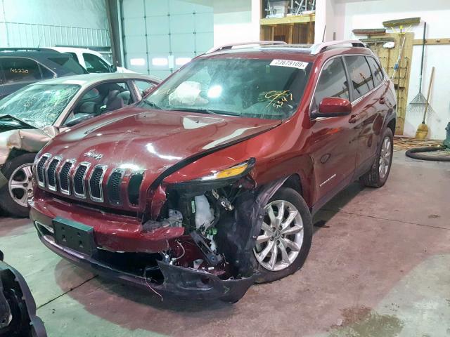 1C4PJMDB4HW515347 - 2017 JEEP CHEROKEE L MAROON photo 2