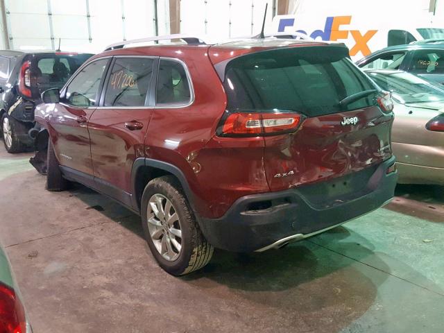 1C4PJMDB4HW515347 - 2017 JEEP CHEROKEE L MAROON photo 3