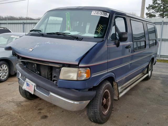 2B6HB21Y0VK539421 - 1997 DODGE RAM VAN B2 BLUE photo 2