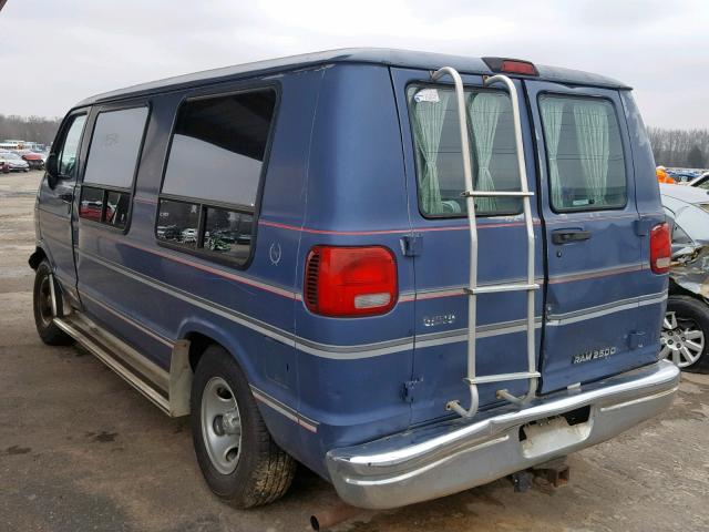 2B6HB21Y0VK539421 - 1997 DODGE RAM VAN B2 BLUE photo 3