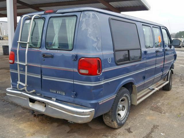 2B6HB21Y0VK539421 - 1997 DODGE RAM VAN B2 BLUE photo 4