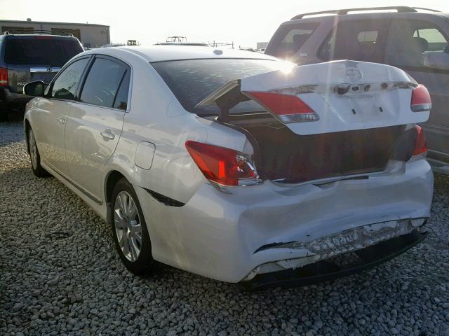4T1BK3DB8BU391132 - 2011 TOYOTA AVALON BAS Սպիտակ լուսանկար 3