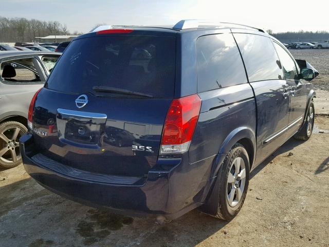 5N1BV28U49N103978 - 2009 NISSAN QUEST S BLUE photo 4