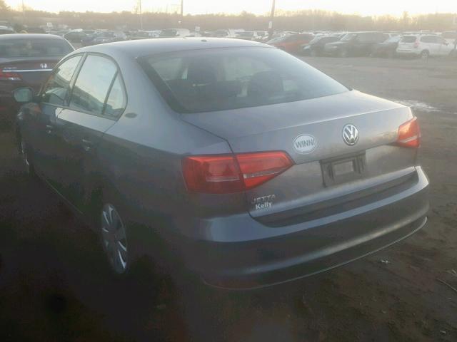 3VW2K7AJ1FM279397 - 2015 VOLKSWAGEN JETTA BASE Մոխրագույն լուսանկար 3