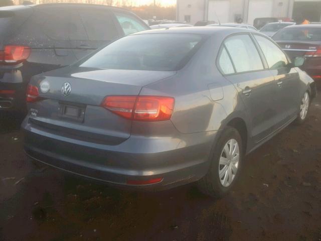 3VW2K7AJ1FM279397 - 2015 VOLKSWAGEN JETTA BASE Մոխրագույն լուսանկար 4