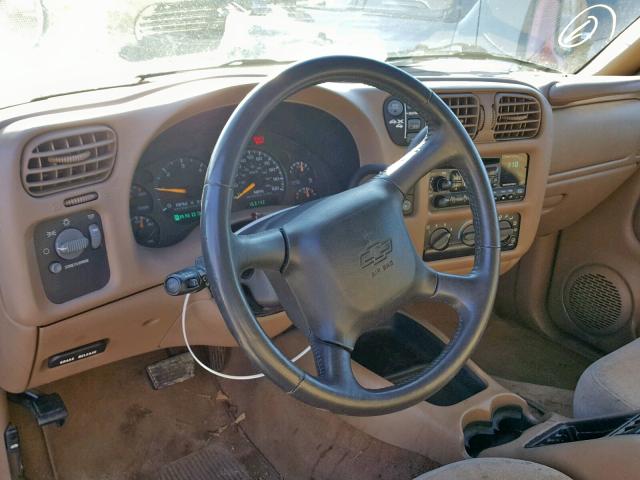 1GNDT13W5X2188065 - 1999 CHEVROLET BLAZER TAN photo 9