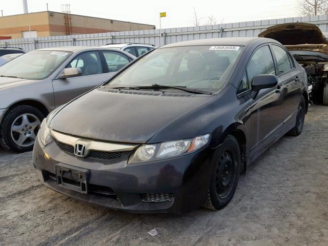 2HGFA16419H101050 - 2009 HONDA CIVIC DX-G BLACK photo 2