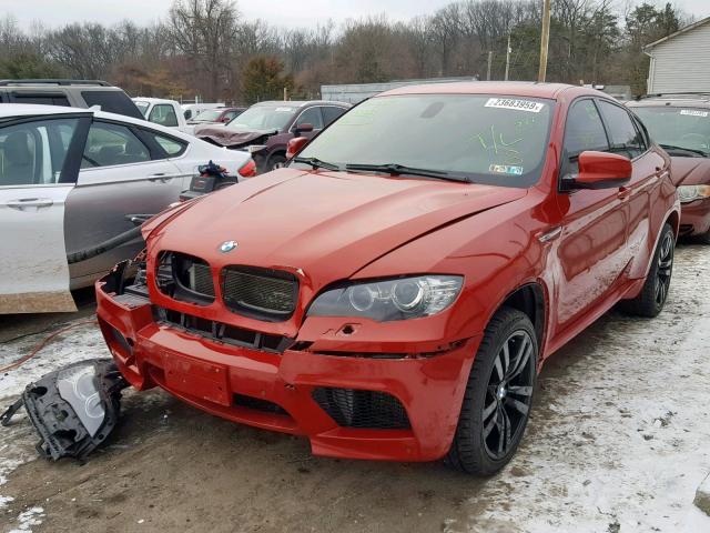 5YMGZ0C54BLK13831 - 2011 BMW X6 M RED photo 2