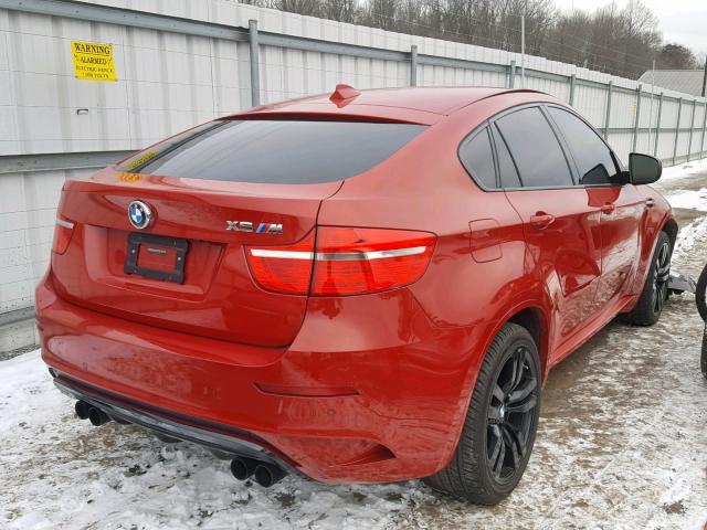 5YMGZ0C54BLK13831 - 2011 BMW X6 M RED photo 4