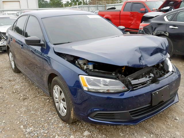 3VW2K7AJ3EM215294 - 2014 VOLKSWAGEN JETTA BASE BLUE photo 1