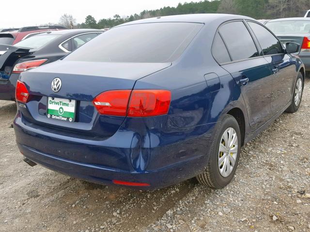 3VW2K7AJ3EM215294 - 2014 VOLKSWAGEN JETTA BASE BLUE photo 4