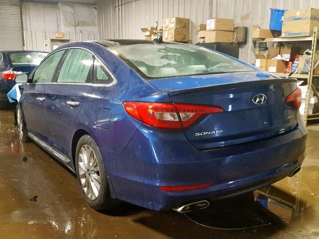 5NPE34AF6FH175744 - 2015 HYUNDAI SONATA SPO BLUE photo 3