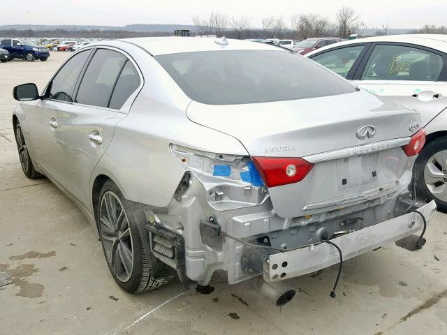 JN1AV7AP1EM690225 - 2014 INFINITI Q50 HYBRID SILVER photo 3