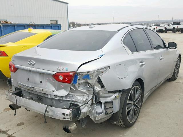 JN1AV7AP1EM690225 - 2014 INFINITI Q50 HYBRID SILVER photo 4