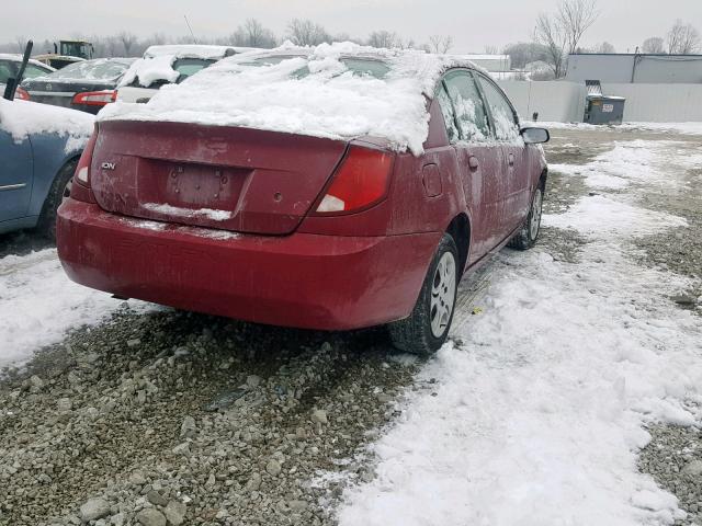 1G8AJ52F54Z168650 - 2004 SATURN ION LEVEL RED photo 4