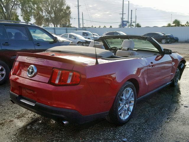 1ZVBP8EMXC5241678 - 2012 FORD MUSTANG BURGUNDY photo 4