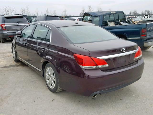 4T1BK3DB7BU417669 - 2011 TOYOTA AVALON BAS BURGUNDY photo 3