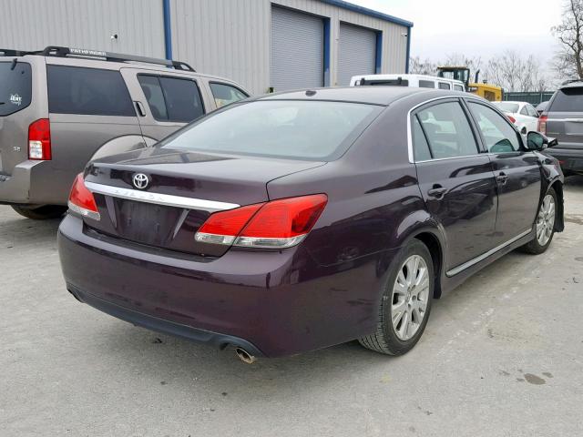 4T1BK3DB7BU417669 - 2011 TOYOTA AVALON BAS BURGUNDY photo 4