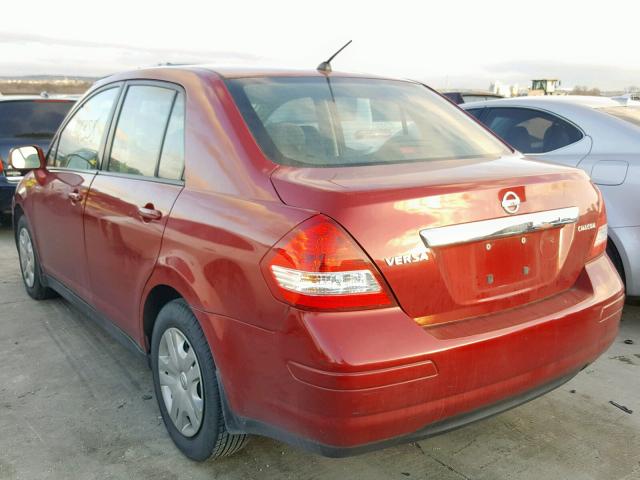 3N1BC1AP2AL372884 - 2010 NISSAN VERSA S RED photo 3