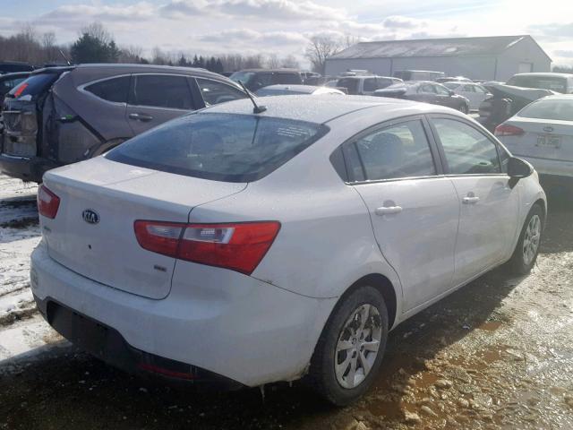 KNADM4A39D6282841 - 2013 KIA RIO LX WHITE photo 4