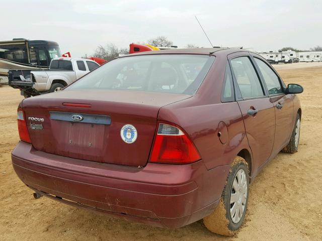 1FAFP34N07W364946 - 2007 FORD FOCUS ZX4 BURGUNDY photo 4