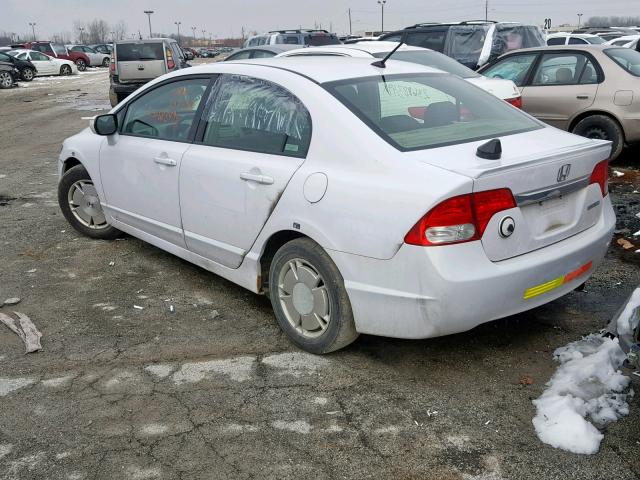 JHMFA3F20BS000104 - 2011 HONDA CIVIC HYBR WHITE photo 3