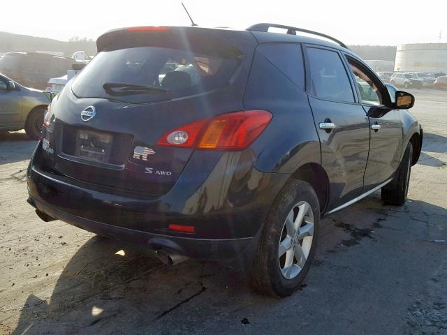 JN8AZ18W19W200974 - 2009 NISSAN MURANO S BLACK photo 4