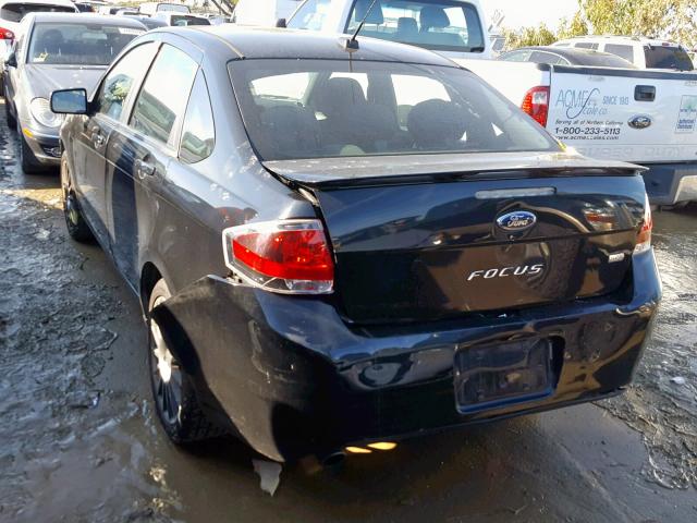 1FAHP3GN6BW130615 - 2011 FORD FOCUS SES BLACK photo 3