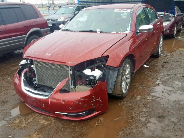 1C3CCBCG9DN619069 - 2013 CHRYSLER 200 LIMITE RED photo 2