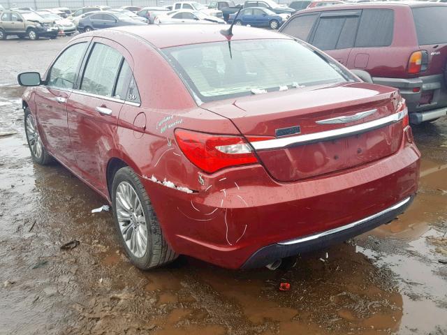 1C3CCBCG9DN619069 - 2013 CHRYSLER 200 LIMITE RED photo 3