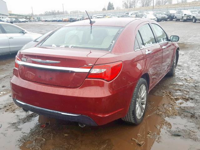 1C3CCBCG9DN619069 - 2013 CHRYSLER 200 LIMITE RED photo 4