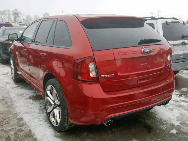 2FMDK4AK1BBA45822 - 2011 FORD EDGE SPORT RED photo 3