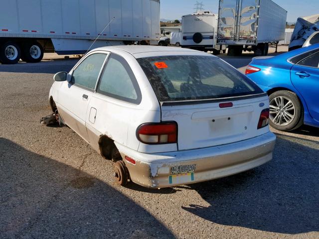 KNJLT05H9T6168107 - 1996 FORD ASPIRE WHITE photo 3