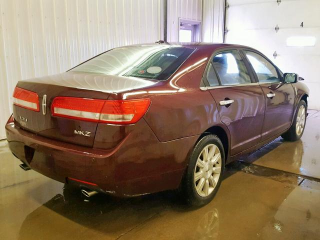 3LNHL2GC1CR837538 - 2012 LINCOLN MKZ MAROON photo 4