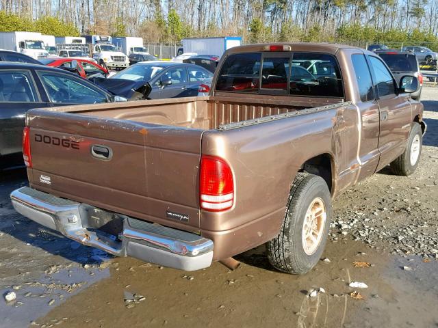 1B7GL22X0YS730793 - 2000 DODGE DAKOTA TAN photo 4