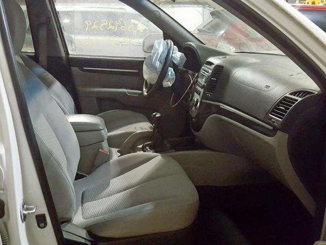 5NMSG13D88H223889 - 2008 HYUNDAI SANTA FE G WHITE photo 5
