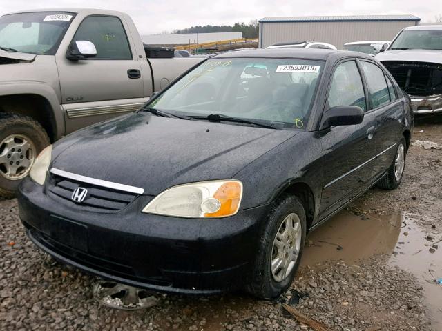 2HGES16502H610618 - 2002 HONDA CIVIC LX BLACK photo 2